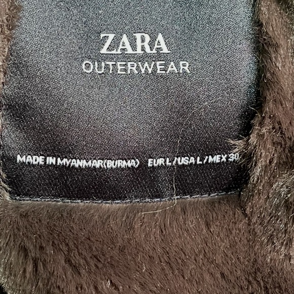 Zara Brown Faux Fur Outerwear - Picture 3 of 12